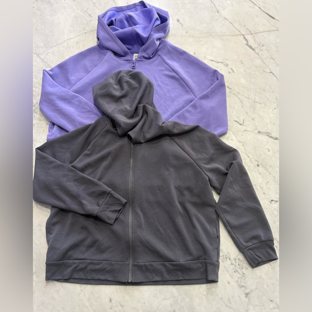 Athletic Works Two Casual Hoodies - Lavender and Dark Gray Zip-Up